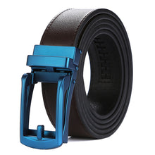 Load image into Gallery viewer, Tonywell_Click_Belt_Coffee_Belt_Blue_Buckle_for_Men