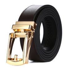 Load image into Gallery viewer, Tonywell_Click_Belt_Coffee_Belt_Gold_Buckle_for_Men