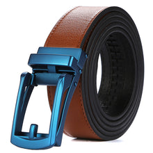 Load image into Gallery viewer, Tonywell_Click_Belt_Tan_Belt_Blue_Buckle_for_Men