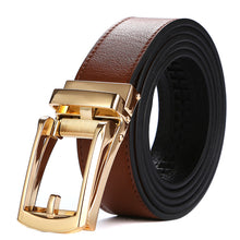 Load image into Gallery viewer, Tonywell_Click_Belt_Tan_Belt_Gold_Buckle_for_Men